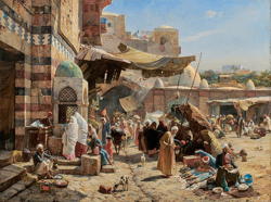 Gustav Bauernfeind Market in Jaffa 1887 250